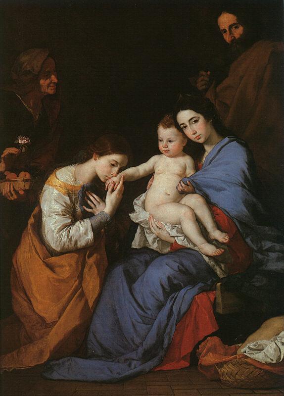 Jusepe de Ribera The Holy Family with Saints Anne Catherine of Alexandria Sweden oil painting art